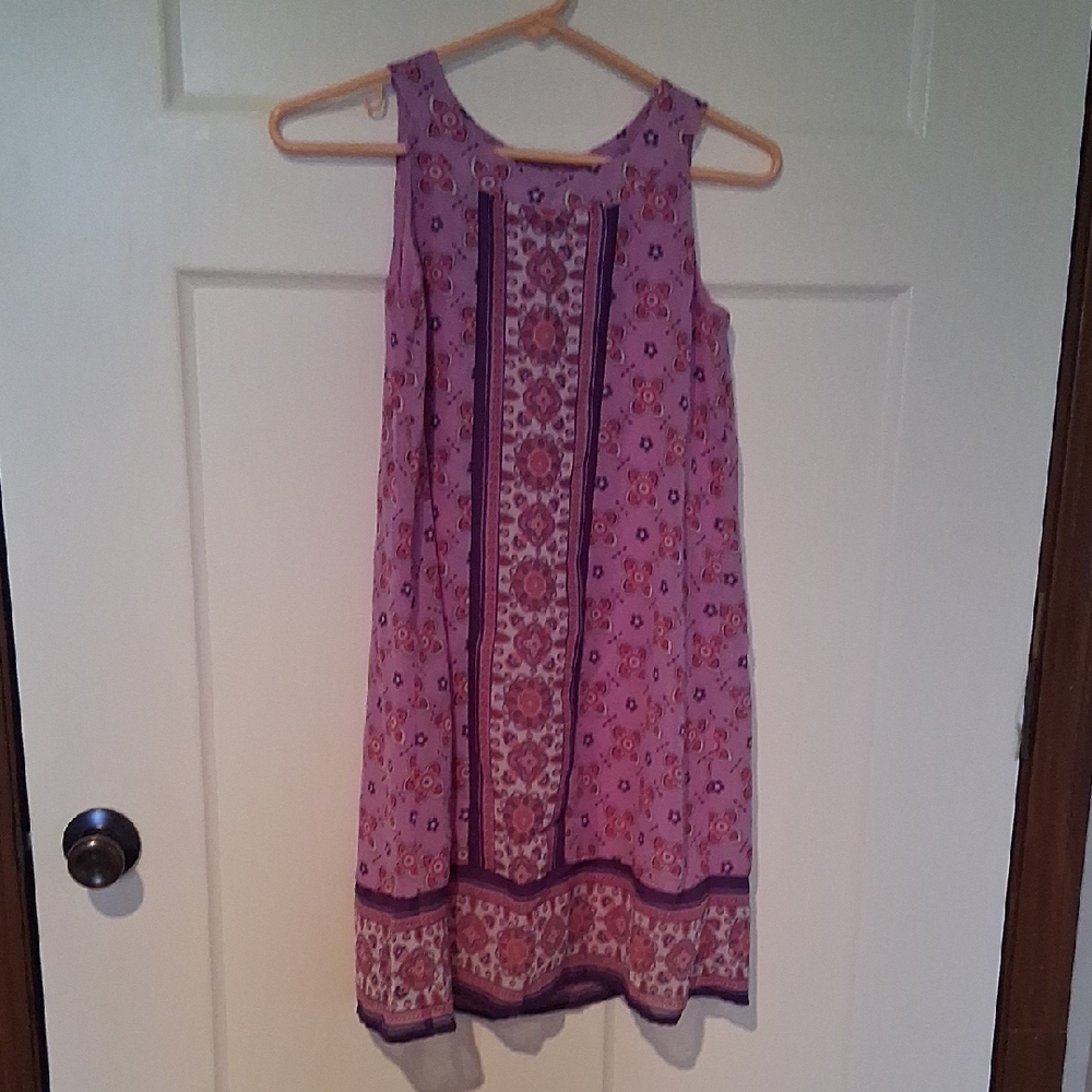 Wonder Nation Girls L (10/12) Pink and Purple Floral Dress
